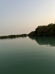 sunset over the lake