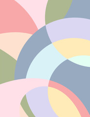  Foliage line art drawing with abstract shape background.