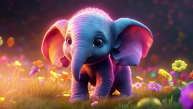 	
Adorable cute baby elephant. Created with Generative AI	
