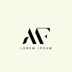 Alphabet MF and FM illustration monogram vector logo template