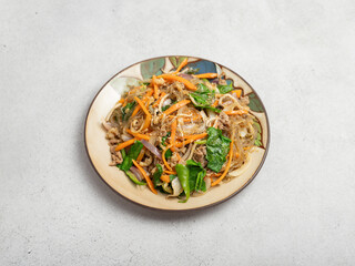 japchae, mixed dish of boiled bean threads,