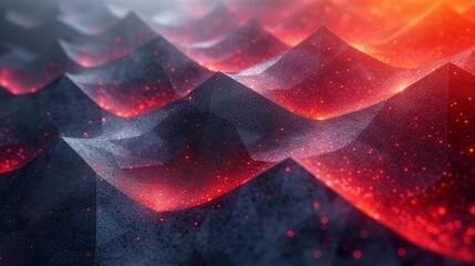 3d rendering, abstract background, computer generated illustration, red and blue waves - Generative AI