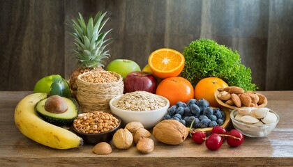 Naklejka na ściany i meble Fruits and Vegetables Healthy Foods