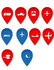 Transportation Map Pointer Icon