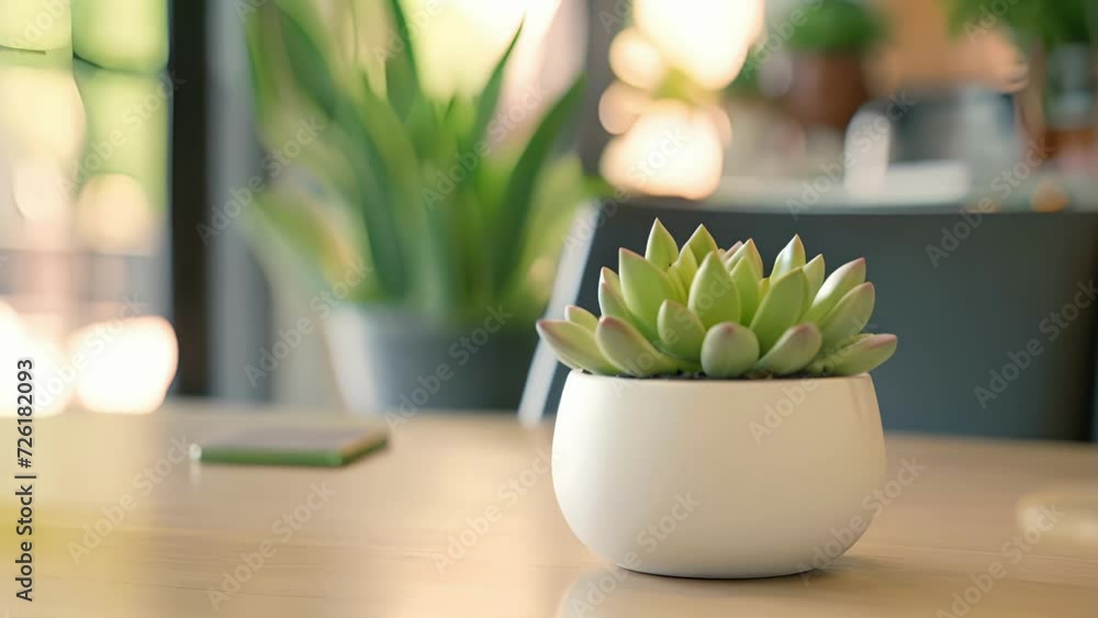 Poster the perfect touch of greenery for a minimalistic workspace a small white ceramic planter filled with