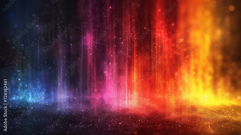 Poster abstract background with magic light effect and glittering particles - 3d illustration - generative 
