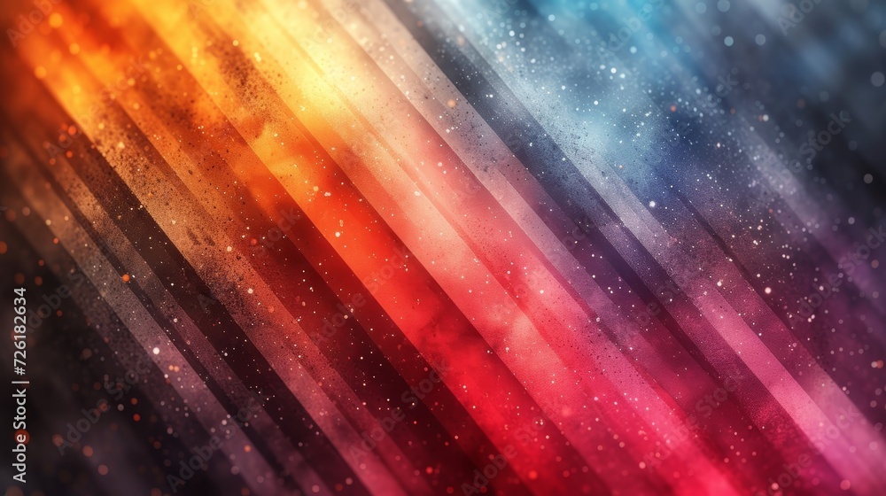 Poster abstract background with stripes and bokeh effect, 3d illustration - generative ai