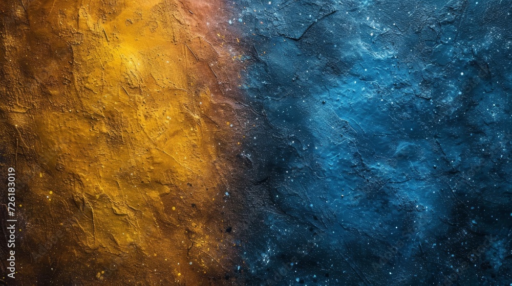 Poster grunge background with space for text or image. blue and yellow colors. - generative ai