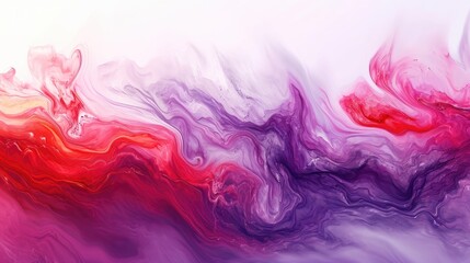 Horizontal transparent lilac and red liquid waves