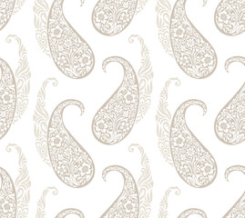 Seamless silky paisley pattern design