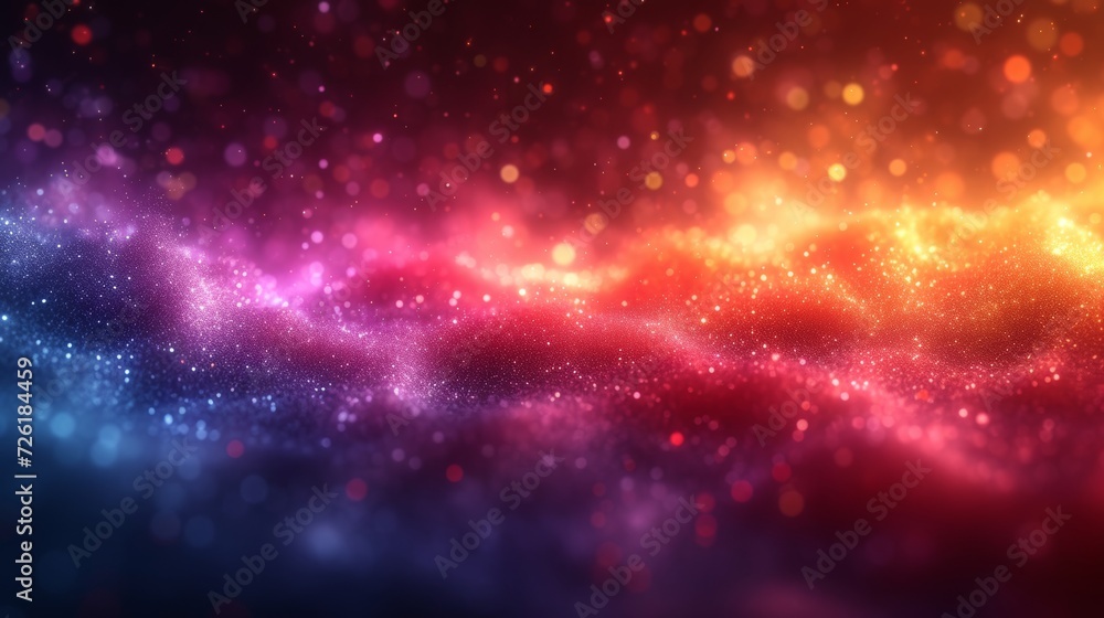 Poster abstract background with bokeh defocused lights and stars. illustration. - generative ai