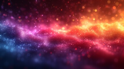 Naklejka premium Abstract background with bokeh defocused lights and stars. illustration. - Generative AI