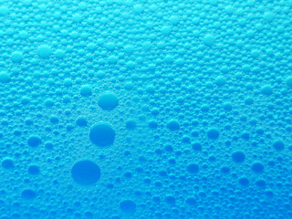 Bubbles water blue background. Selective focus