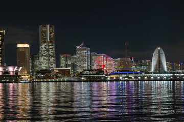 city harbor at night