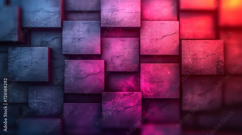 Poster colorful abstract background with geometric shapes. 3d render illustration. - generative ai