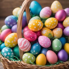 Fototapeta premium Easter eggs in the basket