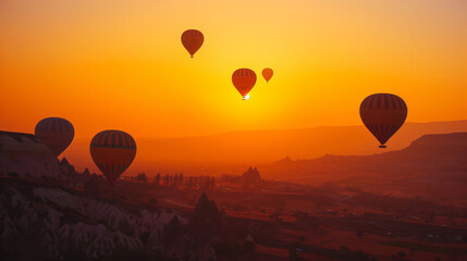 Silhouette hot air balloons