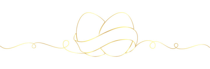 Illustration of gold easter egg day with lineart style of vector