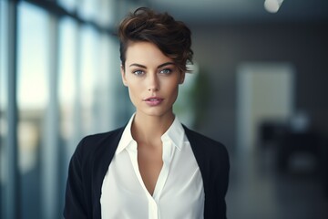 Fototapeta premium Illustration of a fashion portrait, Business woman, AI Generated