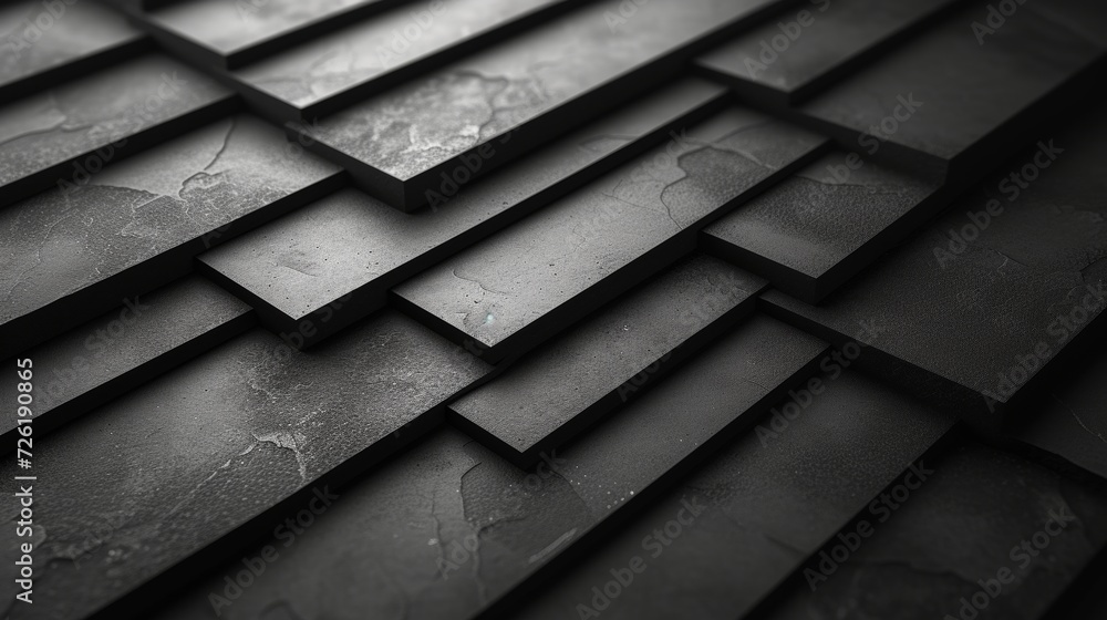 Poster black metal texture background. 3d render illustration with depth of field - generative ai