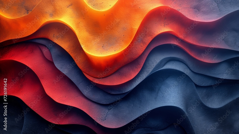 Aufkleber 3d render of abstract wavy background. 3d illustration. - generative ai