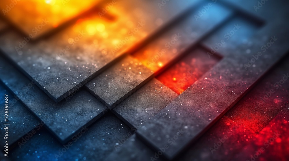 Poster abstract metal background. 3d render illustration with depth of field. - generative ai