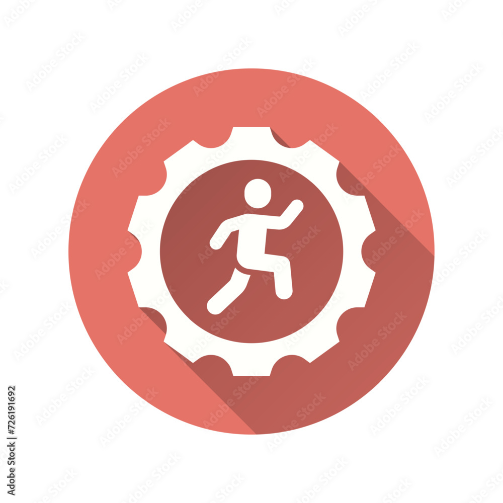 Poster challenge flat icon with long shadow for graphic and web design.