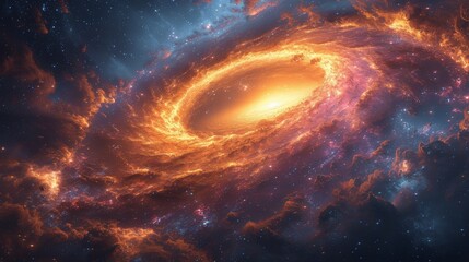 Obraz premium Abstract space background with nebula, stars and galaxies. 3d rendering - Generative AI