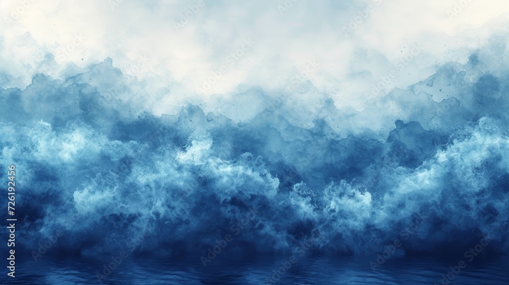 Poster abstract blue water background with some smooth lines in it and some grunge effects - generative ai