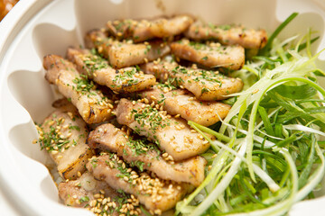 Samgyeopsal, fresh raw pork belly 