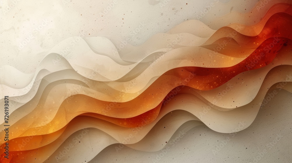 Poster abstract background with orange and yellow waves. illustration. eps 10 - generative ai