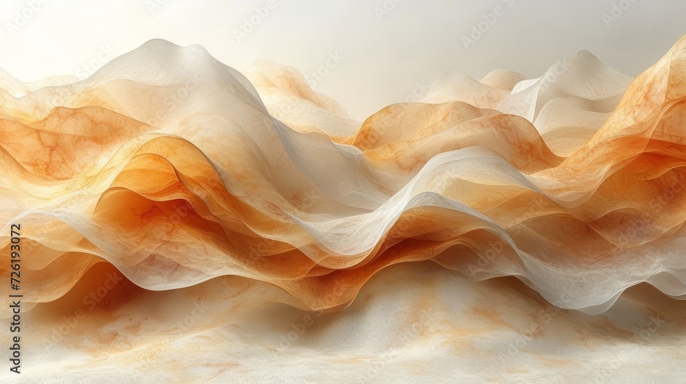 Poster abstract wavy background. 3d rendering, 3d illustration. - generative ai