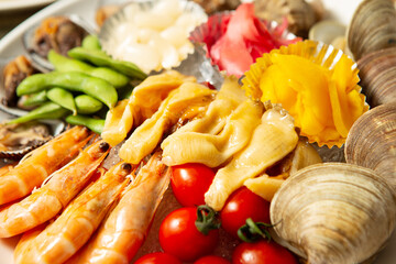  sea squirt ,seafood on a plate 