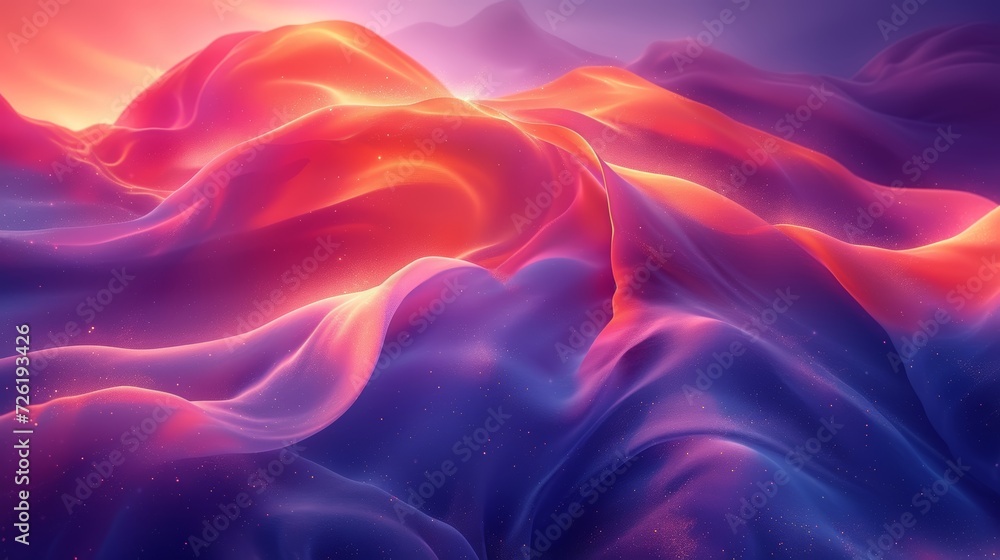 Poster abstract wavy background. 3d rendering, 3d illustration. - generative ai