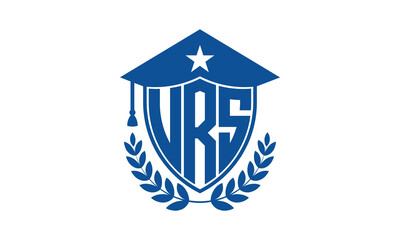 URS three letter iconic academic logo design vector template. monogram, abstract, school, college, university, graduation cap symbol logo, shield, model, institute, educational, coaching canter, tech