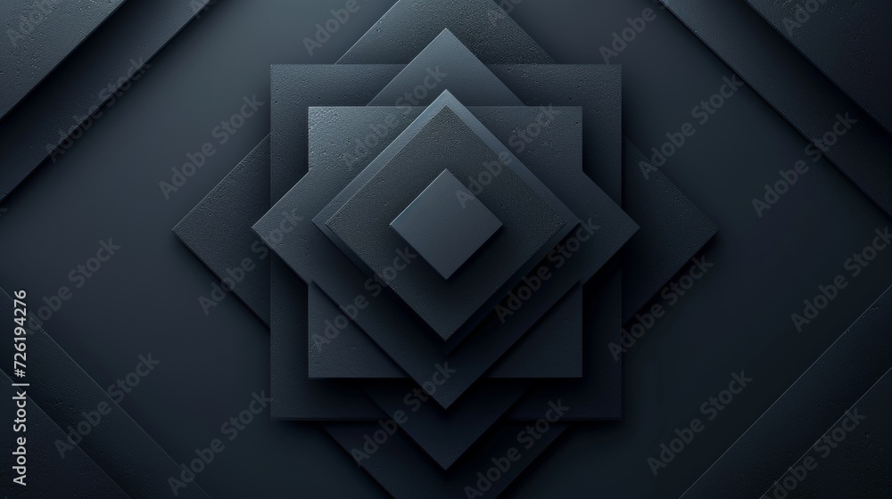 Poster abstract geometric background with rhombus shapes. 3d render illustration - generative ai