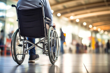 Fototapeta na wymiar Person Sitting in Wheelchair on Tiled Floor