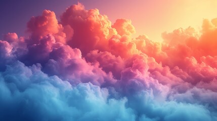 Beautiful cloudscape at sunset. Nature background. 3D illustration - Generative AI
