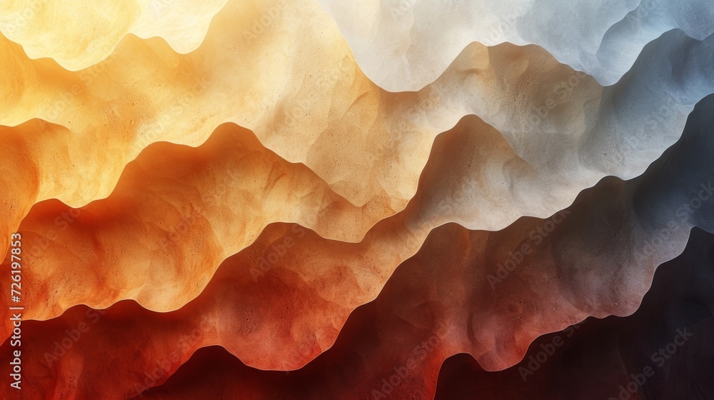 Aufkleber abstract background with red, orange, blue and yellow layers. 3d rendering - generative ai