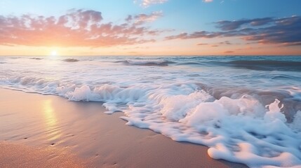 Beach view in the afternoon. Sunset over the sea, a very beautiful natural panorama of sunset over the sea