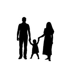 Family mom and dad walking together with kids children vector