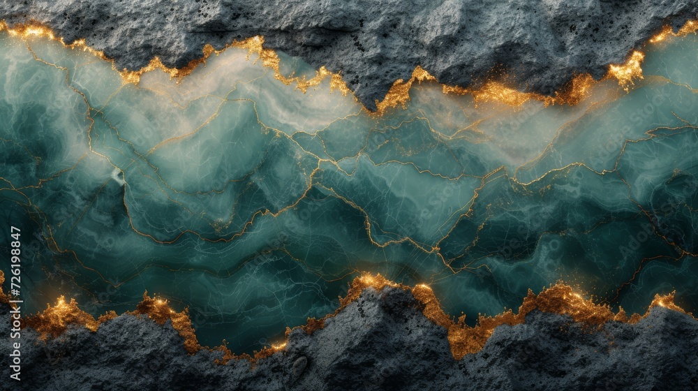 Poster 3d illustration of a beautiful abstract background with layers of marble. - generative ai