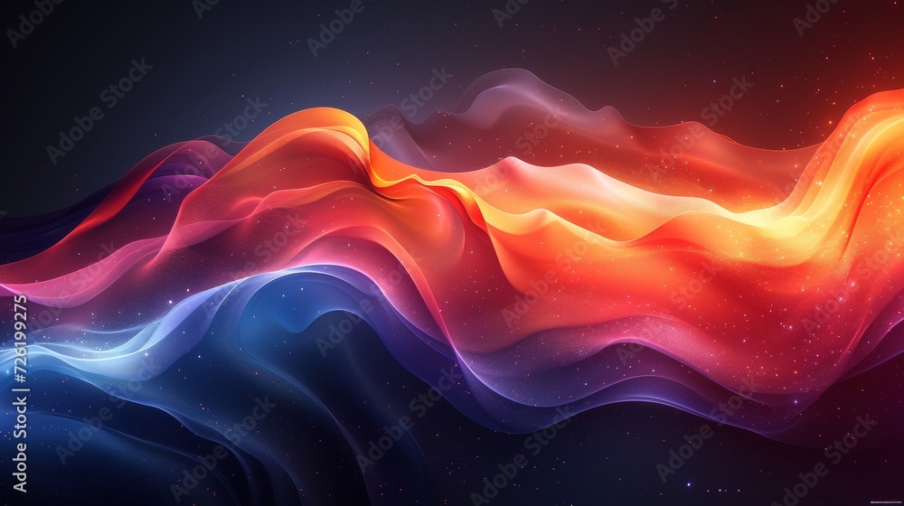 Poster abstract colorful background with dynamic waves. futuristic technology style. illustration. - genera