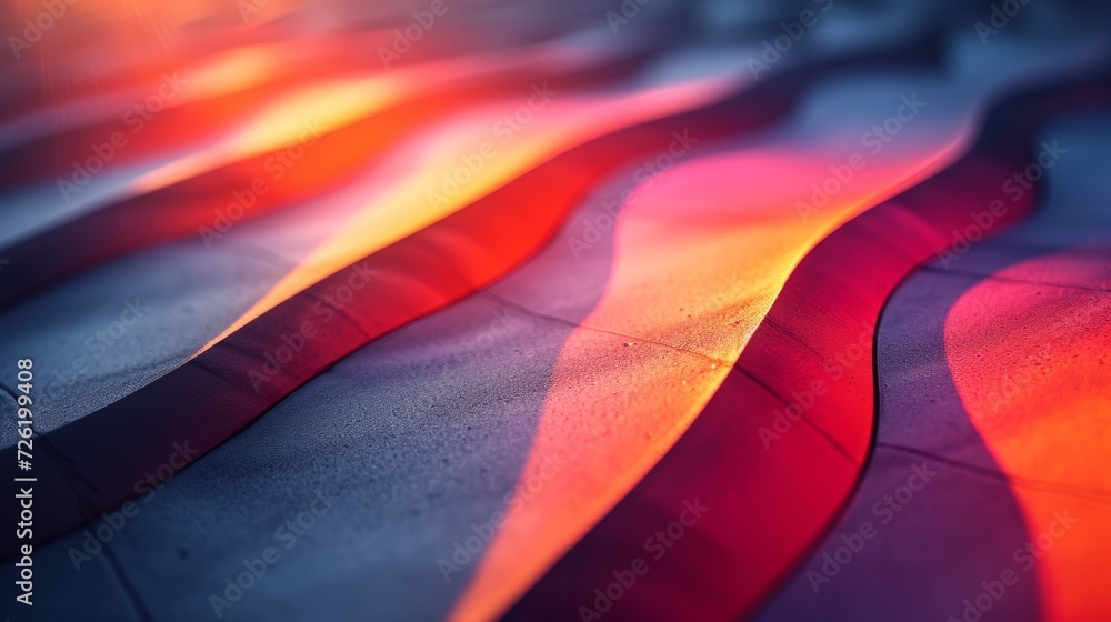 Poster abstract background with red and blue stripes. 3d render illustration - generative ai