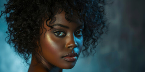 gorgeous exotic black woman, generative AI - obrazy, fototapety, plakaty
