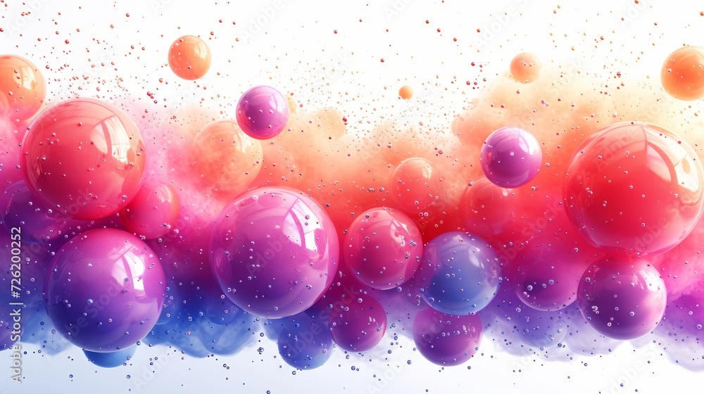 Poster abstract background with colorful balloons. illustration. eps 10 file. - generative ai