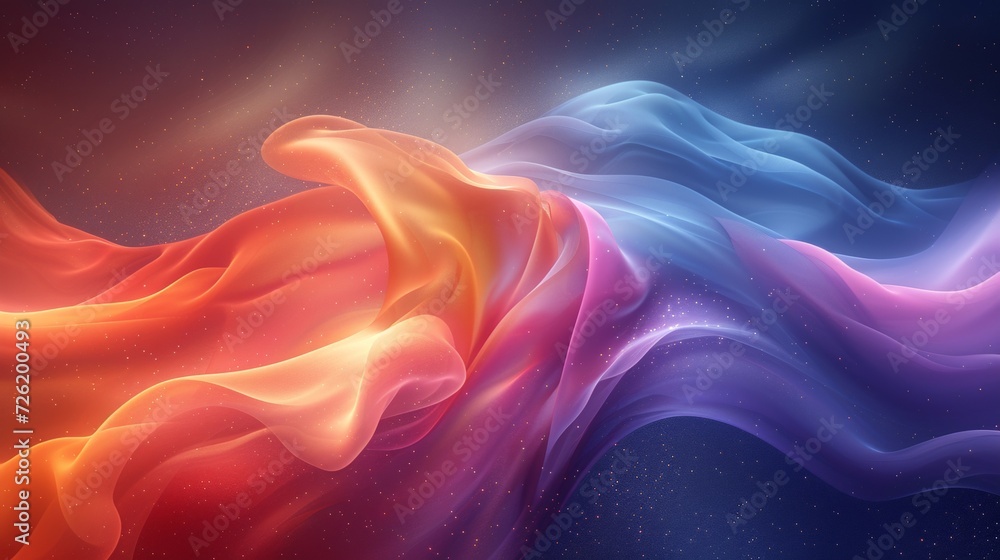 Poster abstract wavy background. 3d rendering, 3d illustration. - generative ai