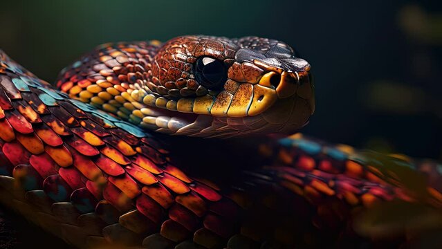 Colorful snake. Created with Generative AI.	
