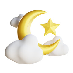 Crescent Moon 3d illustration
