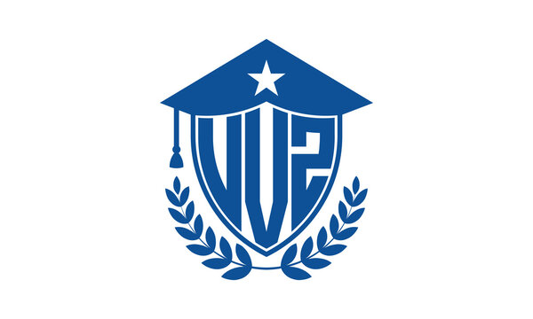 UVZ three letter iconic academic logo design vector template. monogram, abstract, school, college, university, graduation cap symbol logo, shield, model, institute, educational, coaching canter, tech